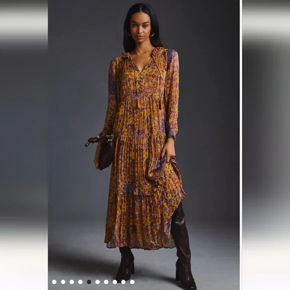 Anthropologie The Marais Printed Chiffon Dress. Multicolored. Size Small. NWOT. - Picture 2 of 15